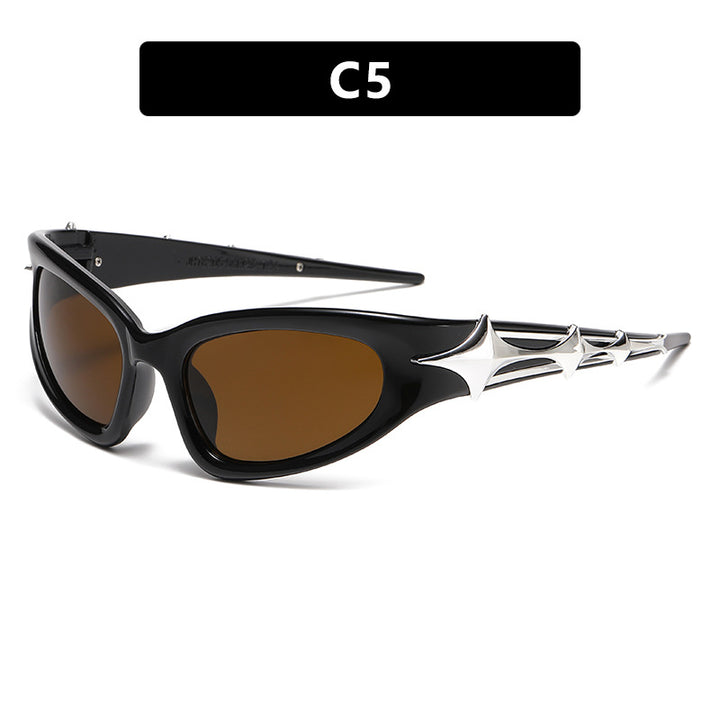 Damer futuristisk solbrille med unikt stjernedesign Skanto