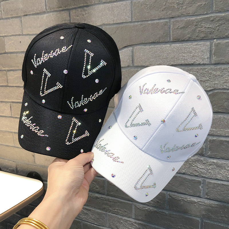 Kvinne Rhinestone Accentuerte Justerbare Baseball cap Skanto
