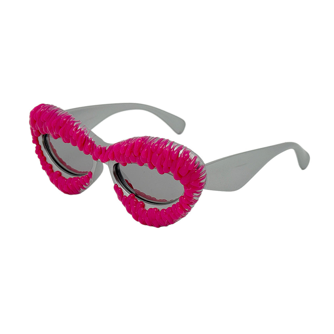 Dame ekstravagant Cat-Eye-solbrille med dekorativ ramme Skanto