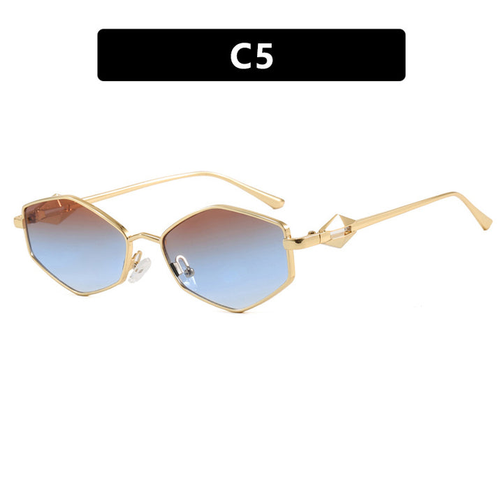 Dame geometrisk solbrille med beskyttende UV-filter og high-end metallramme Skanto