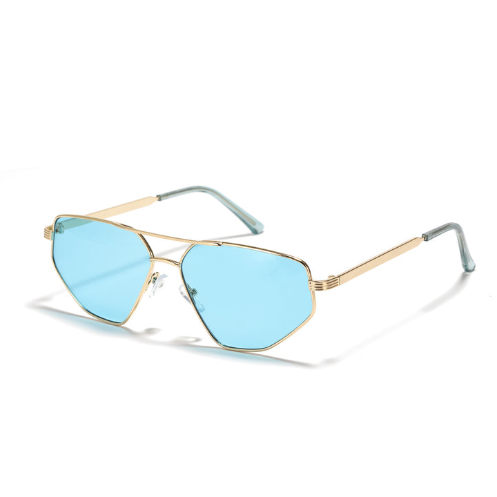 Dame geometrisk solbrille med elegant metallramme Skanto