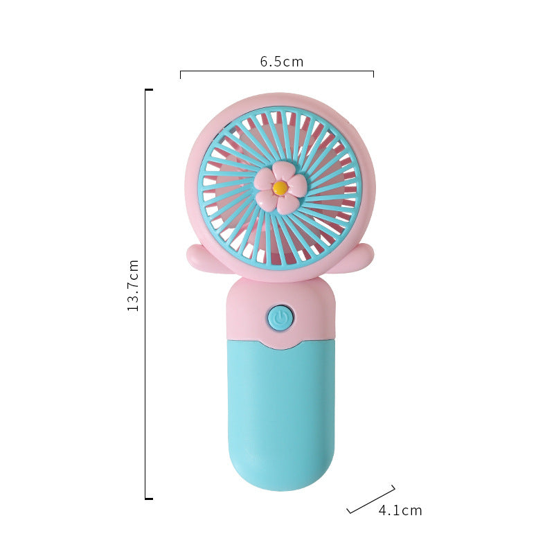Unisex Bærbar Håndvifte med glad Blomster-design Skanto