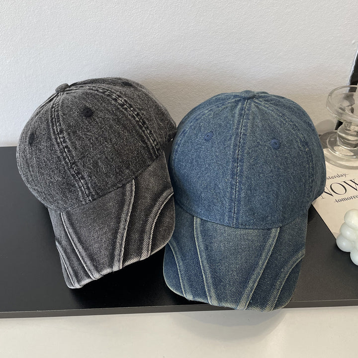 Kvinnenes vintage slitt denim baseball caps Skanto