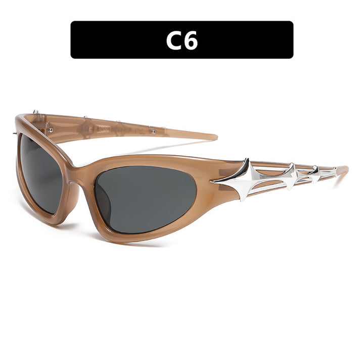Damer futuristisk solbrille med unikt stjernedesign Skanto