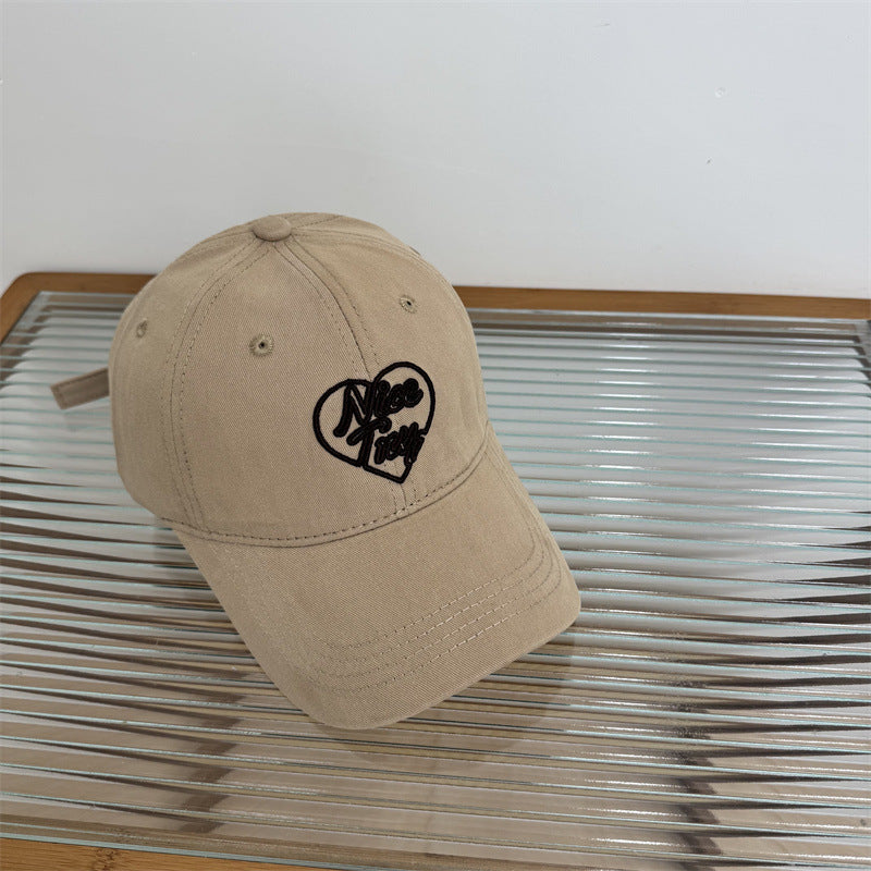Kvinne Brodert Hjerte-Detalj Baseball Cap Skanto