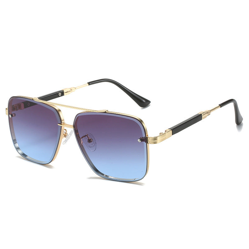 Dame Geometriske Oversized-solbriller med filigran metallramme Skanto