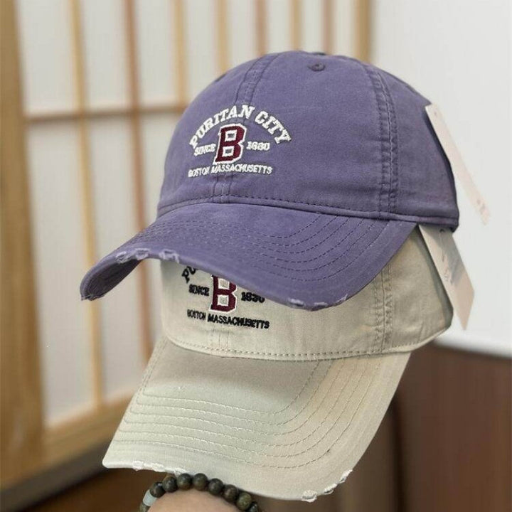 Kvinne Vintage Slitt Brodert Baseball Caps Skanto