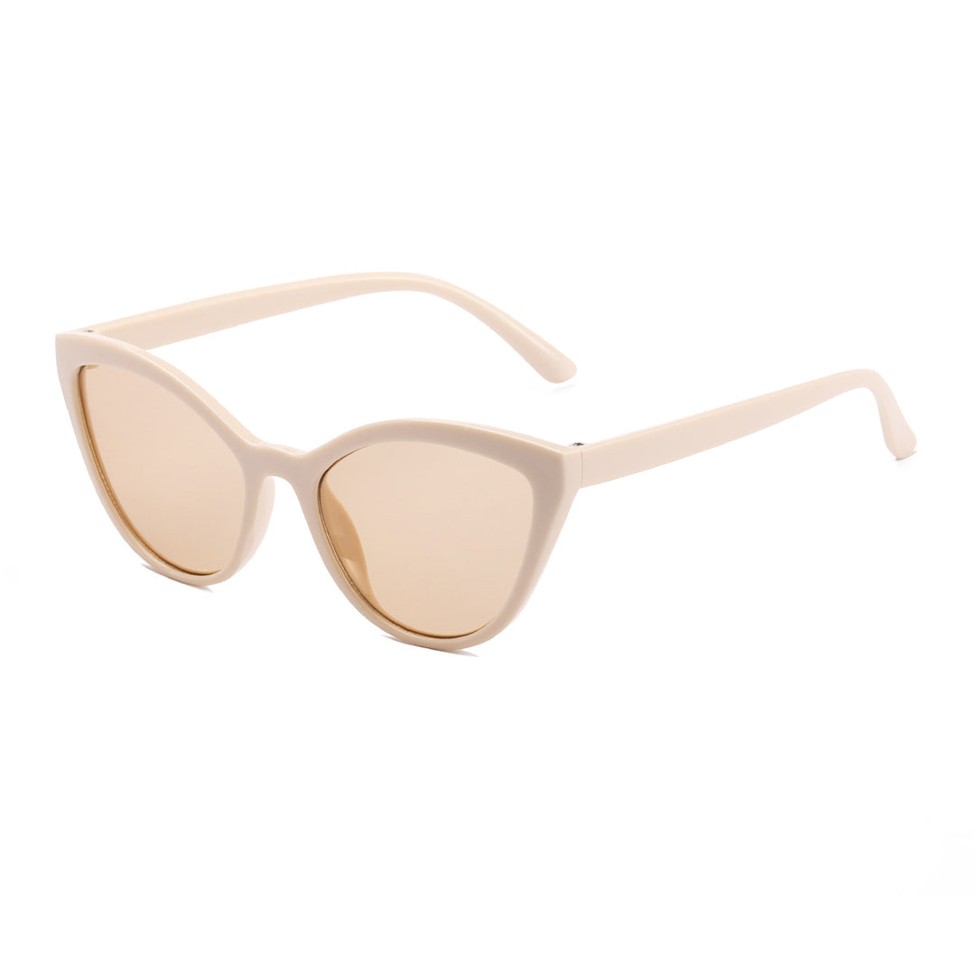 Dame Cat-Eye-solbrille med iøynefallende ramme og høykvalitets linser Skanto