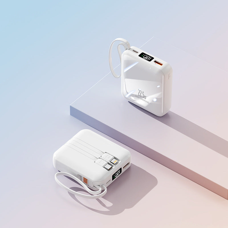 Raskladbar powerbank med integrert kabel Skanto