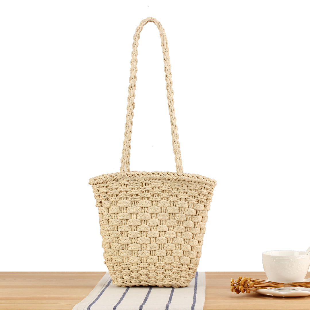 Handbag made of handmade natural weave with sturdy carrying handle Skanto