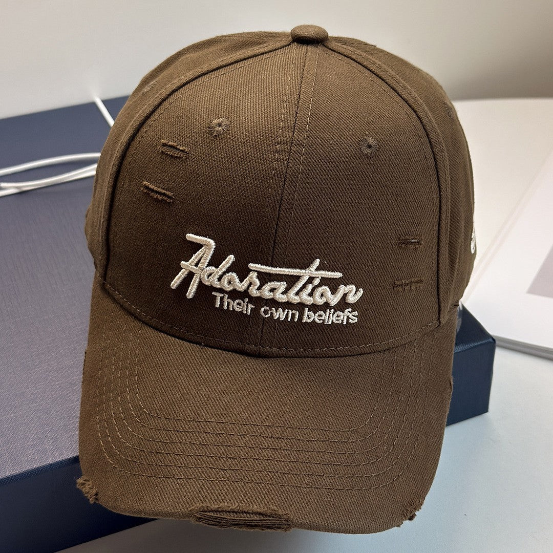 Dame Dame Slittet Brodert Baseball Cap Skanto