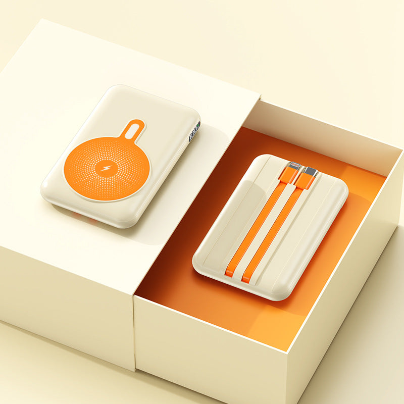 Bærbar powerbank med integrert hurtiglading og trådløs ladefunksjon Skanto