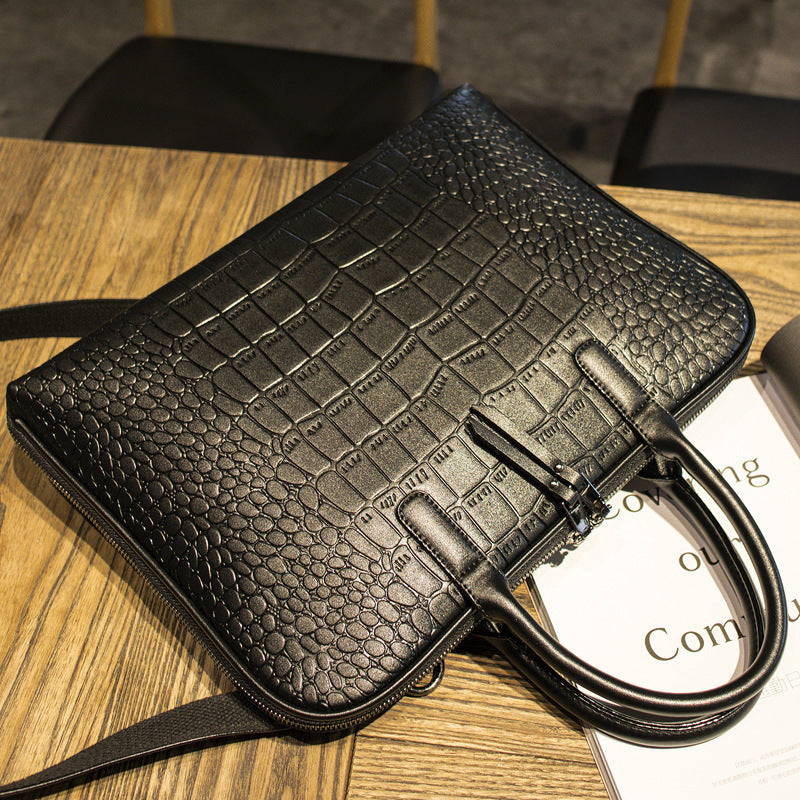 Elegant Laptop-veske i luksuriøs krokodillelook Skanto