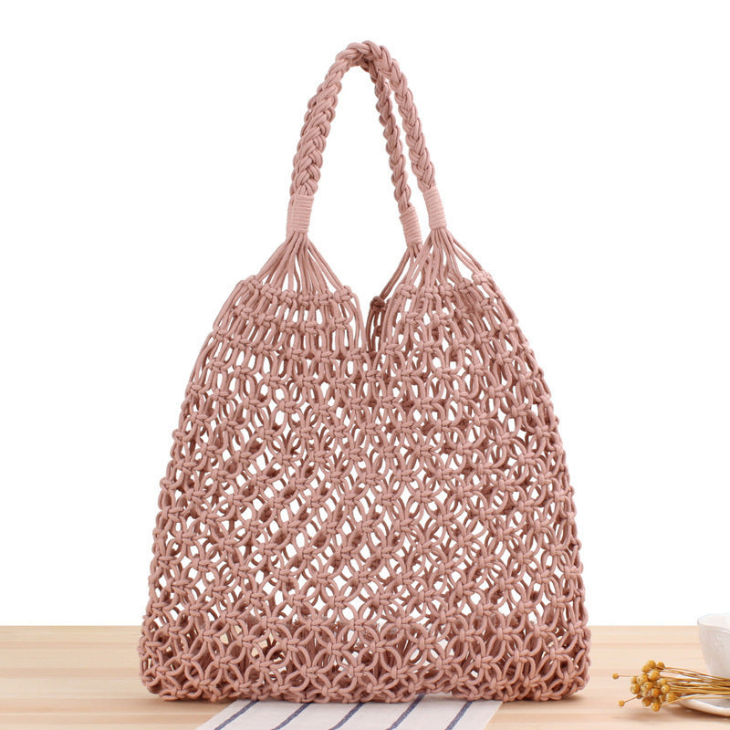 Handbag made of robust hand-knotted net material Skanto