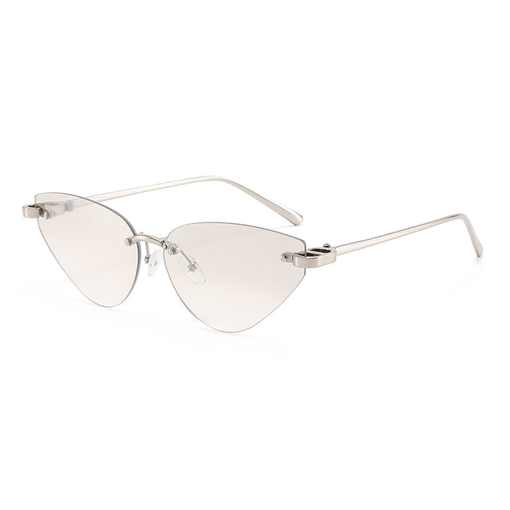 Dame elegante Cat-Eye solbriller med ultralett metallramme Skanto