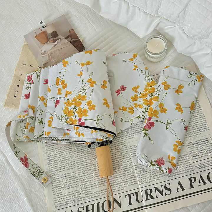 Dame Foldbar solskjerm med blomsterdesign Skanto