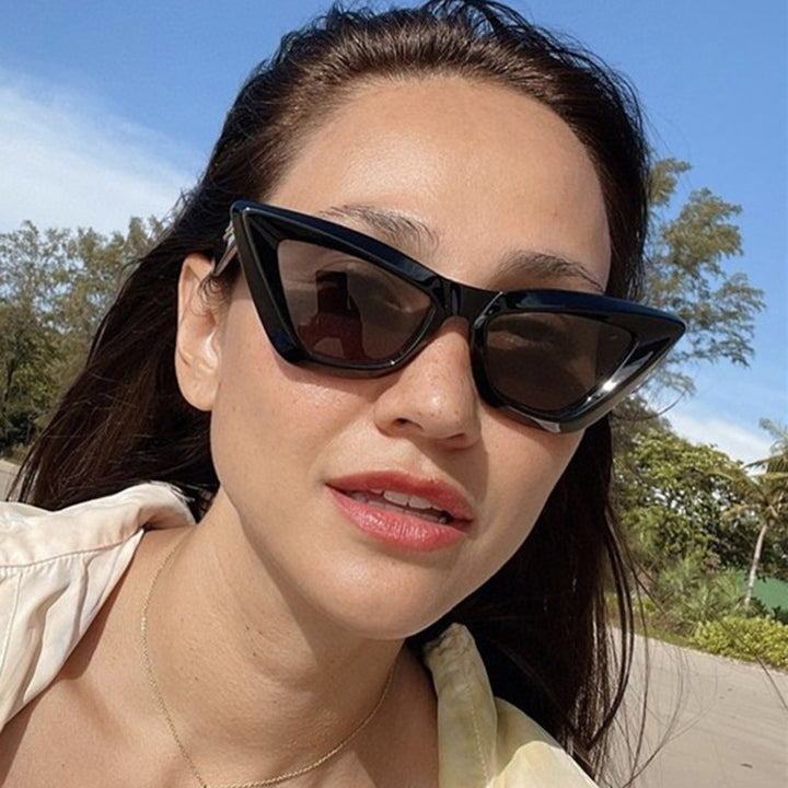 Dame Cat-Eye solbriller med trendy dyreprint Skanto