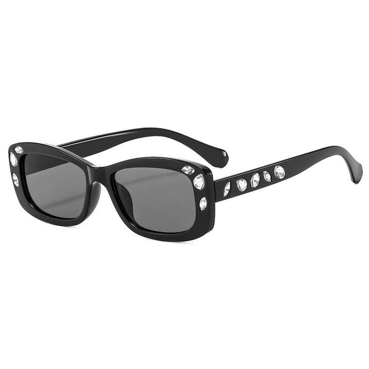 Dame moteriktig solbrille med krystallpynt Skanto