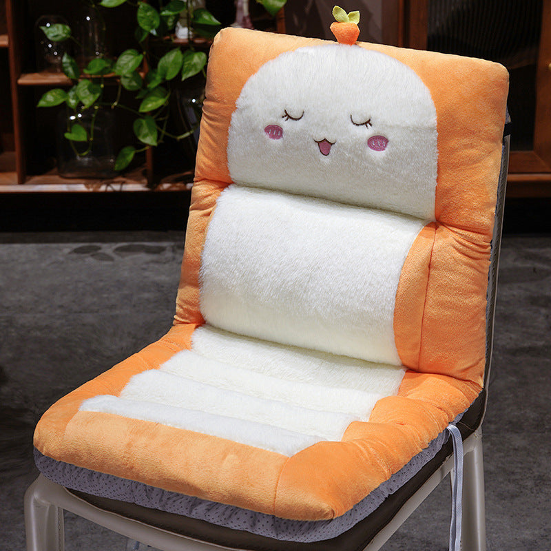 Plush sittepute med gledelig fruktmotiv Skanto