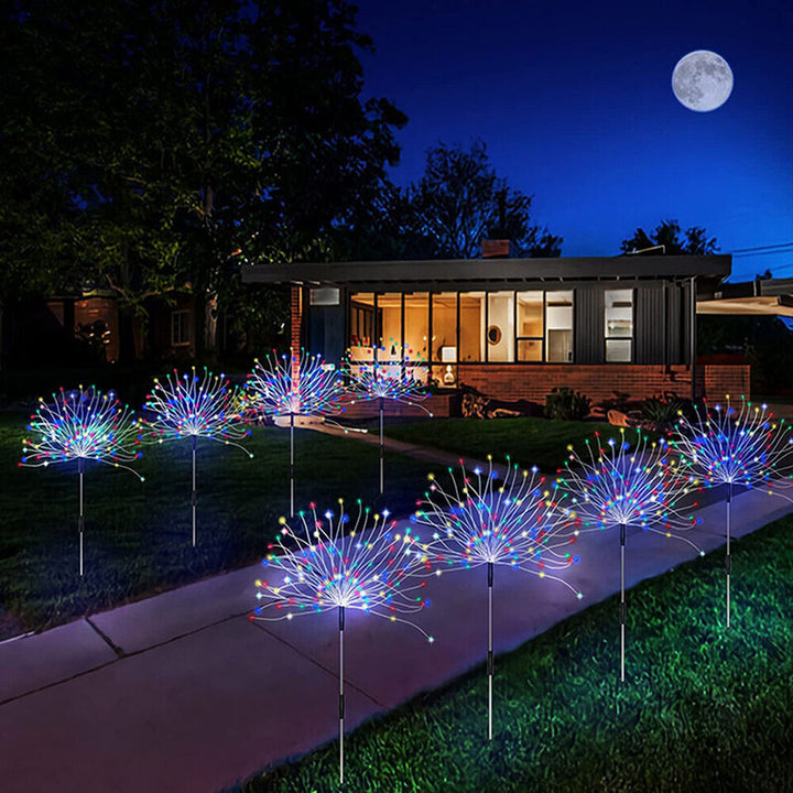 Solenergidrevne LED Fyrverkeri Hage Stake Lys Med Funksjonell Sprut Design Skanto