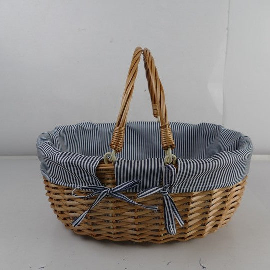 Damer flette kurv med stripet innerv lining Skanto