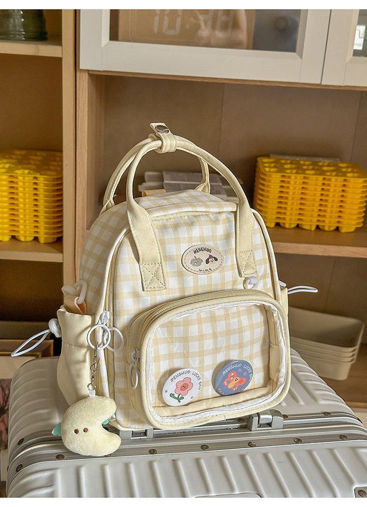 Søt rutete mini skole ryggsekk
