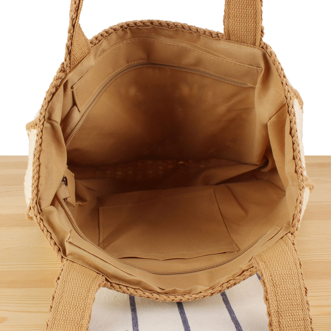 Macrame Shopper with Floral Design Skanto