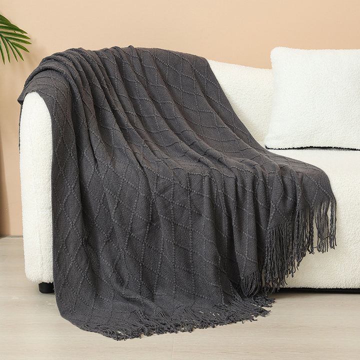 Damer Elegant og stilfullt bo- og kose-teppe med franser Skanto