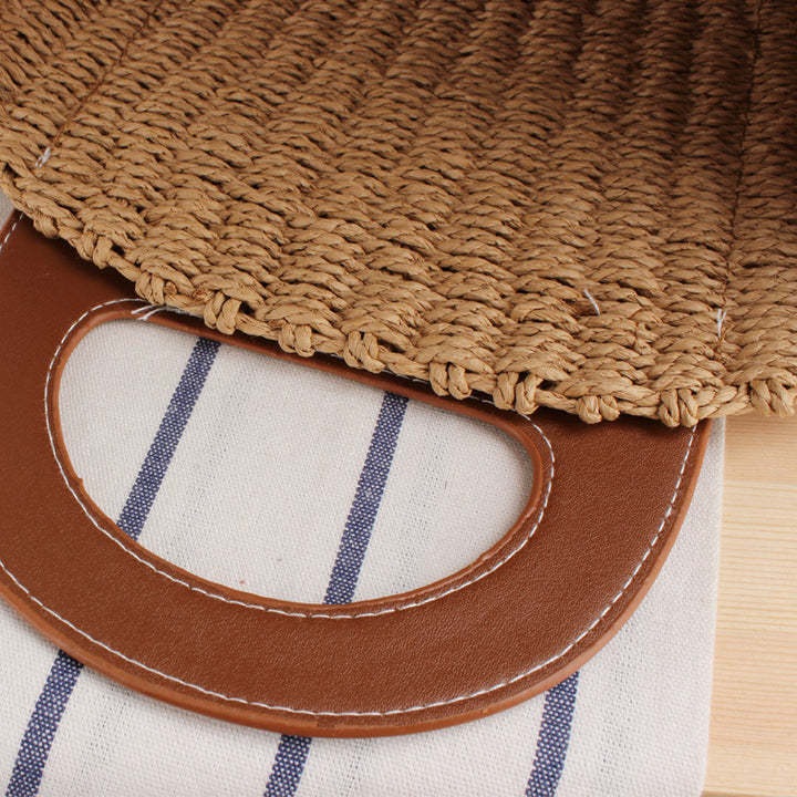 Woven Tote Bag with Elegant Leather Back Skanto