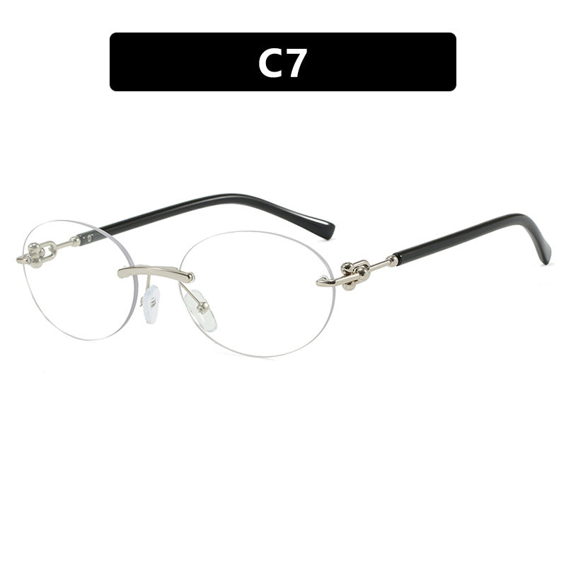 Dame oval solbrille med luksuriøs metallramme og speilbelagte glass Skanto