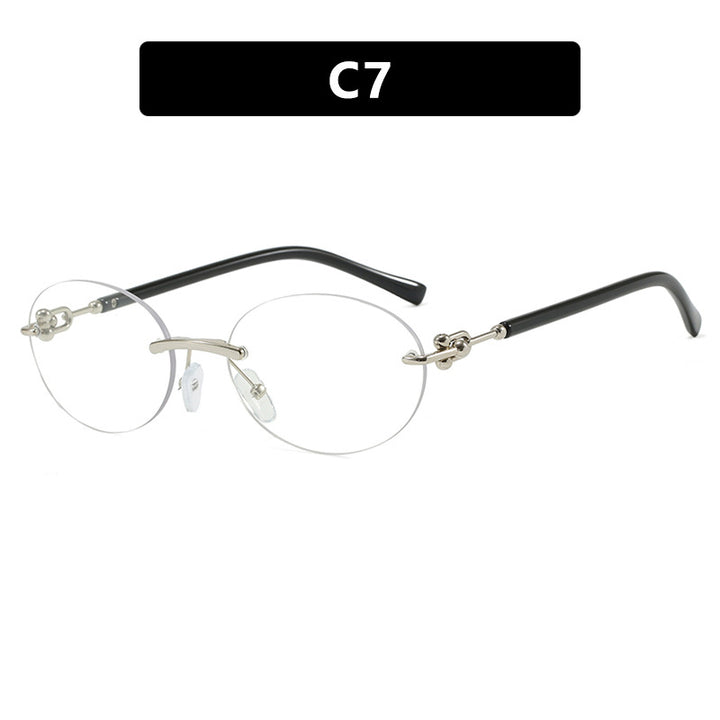 Dame oval solbrille med luksuriøs metallramme og speilbelagte glass Skanto