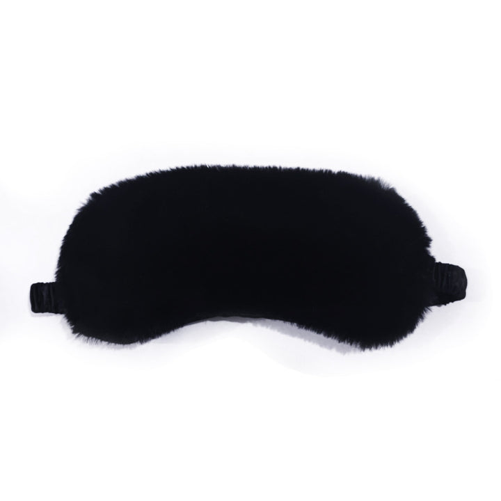 Dame nan fluffy ergonomisk øyemaske med justerbart satinsbånd og mykt kunstpelsdeksel Skanto