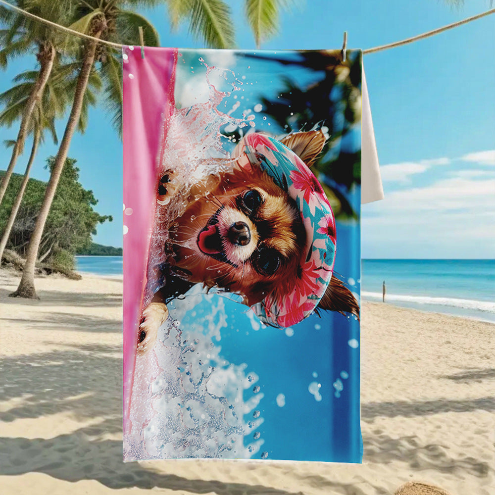 Ladies beach towel with maritime stripe pattern Skanto