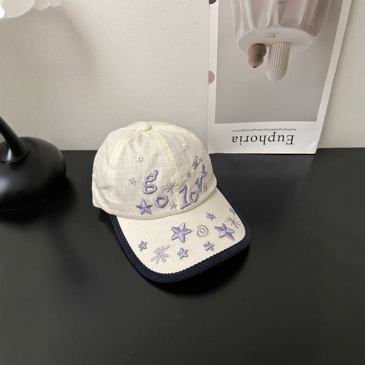 Kvinne Brodert Stjerne Mønster Baseball Caps Skanto