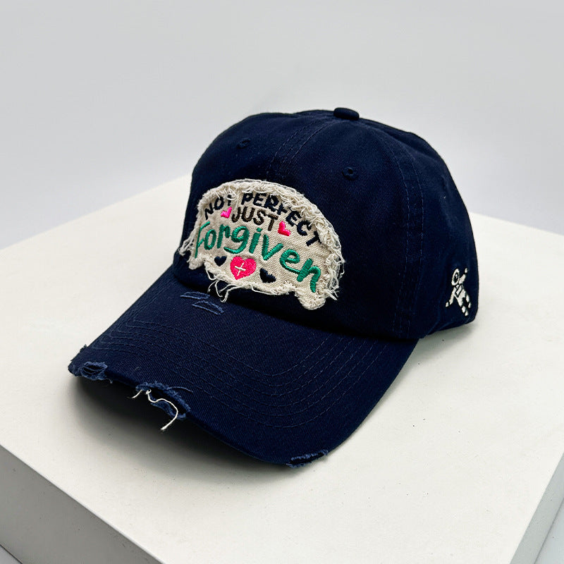 Kvinne Distressed Cotton Inspirerende Baseball Cap Skanto