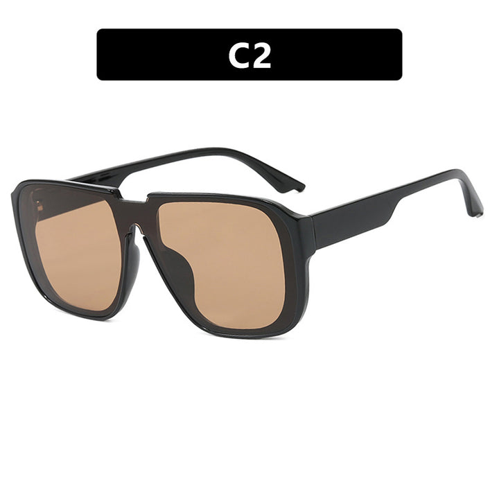 Dame trendy firkantet solbrille med gjennomsiktig, grønn ramme og beskyttende UV-filter Skanto