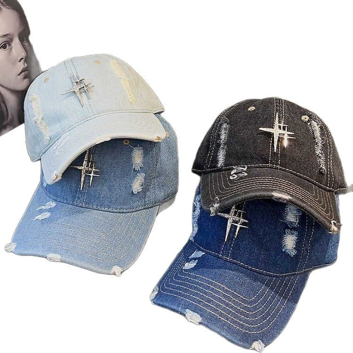 Unisex Distressed Denim Baseball Cap Skanto 1784188338