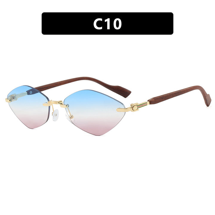 Dame geometrisk solbrille med luksuriøse trearmer og polariserte glass Skanto