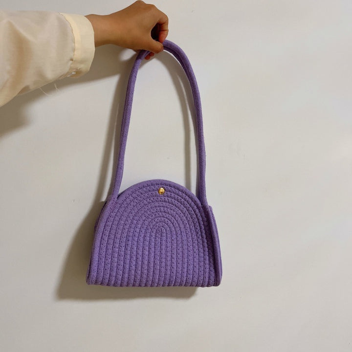 Dame moteriktig skulderveske med ripet design Skanto