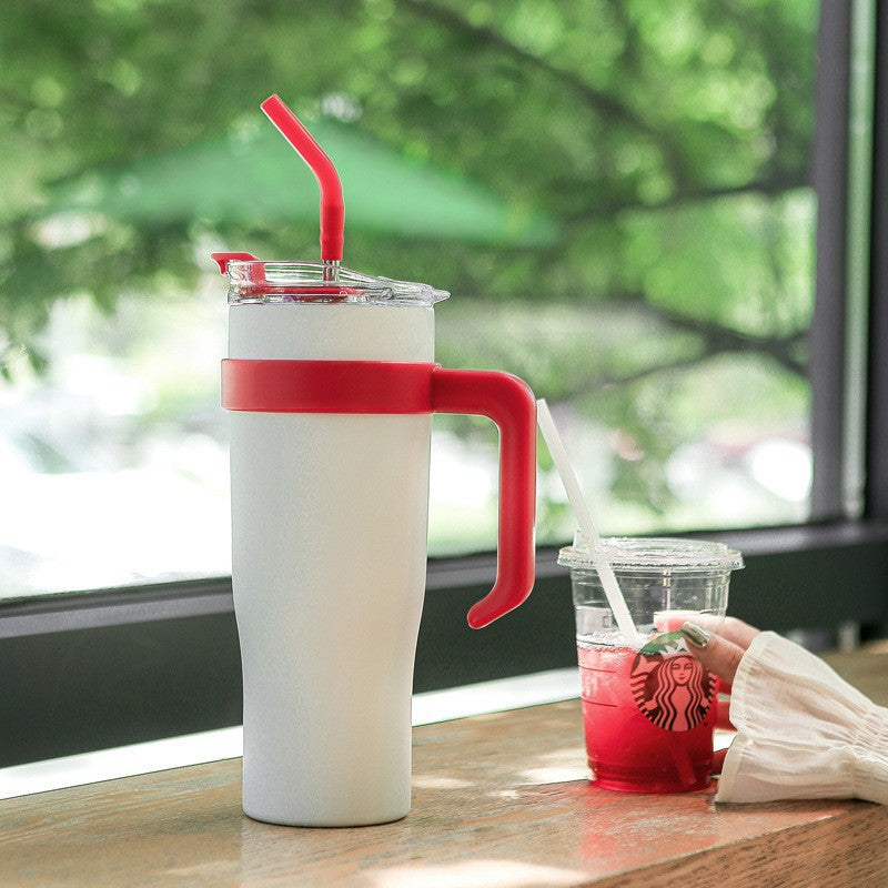 Dame isolasjonsbecher med sugerør og ergonomisk grep Skanto