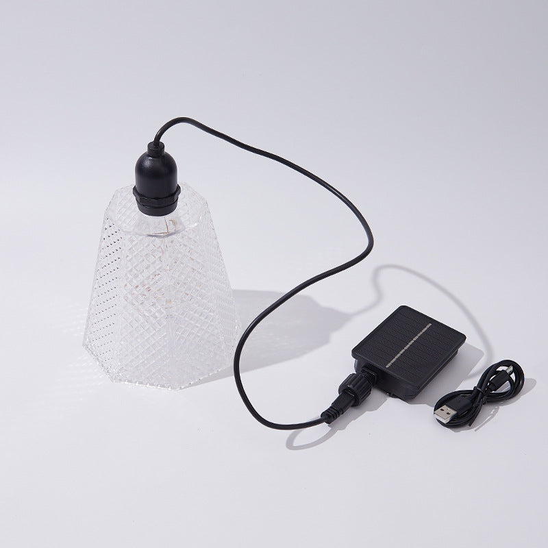 Krystallmønstret solpendellampe USB-oppladbar LED Skanto
