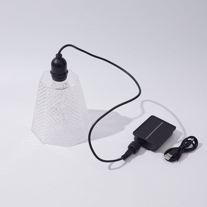 Krystallmønstret solpendellampe USB-oppladbar LED Skanto
