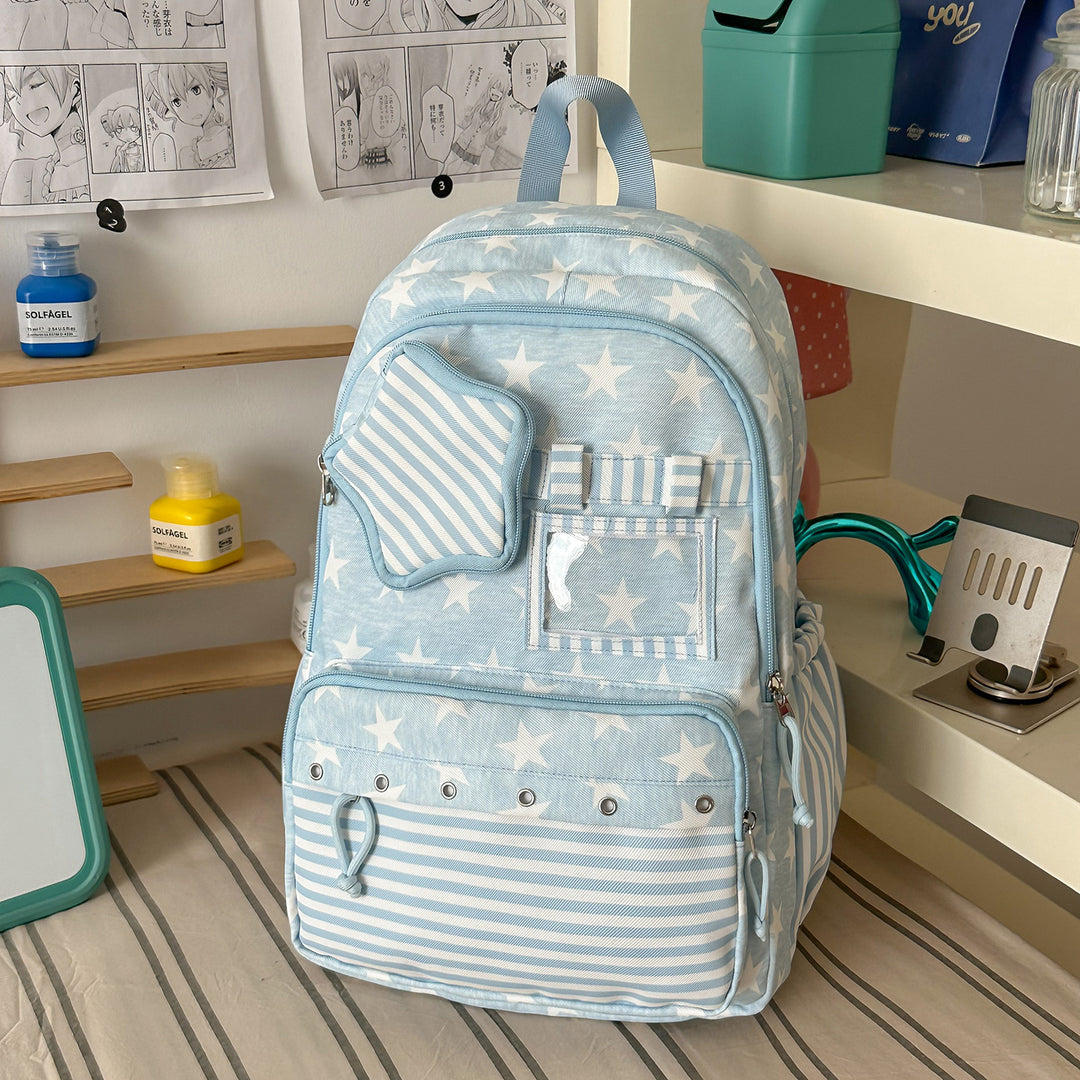 Sjarmerende stjernesmykket skole ryggsekk