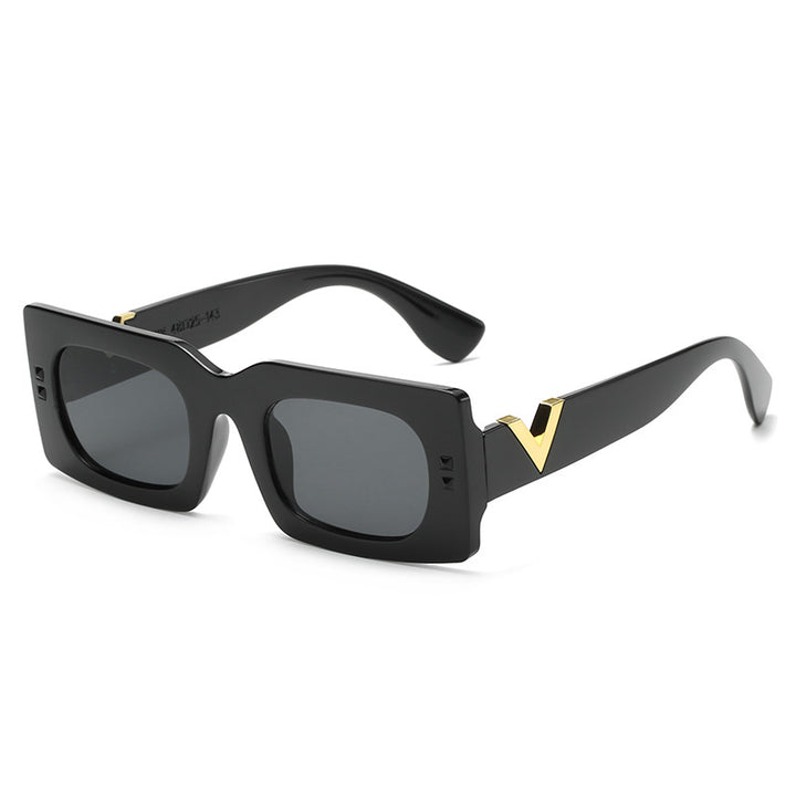Dame oversized solbrille med dyremønster Skanto