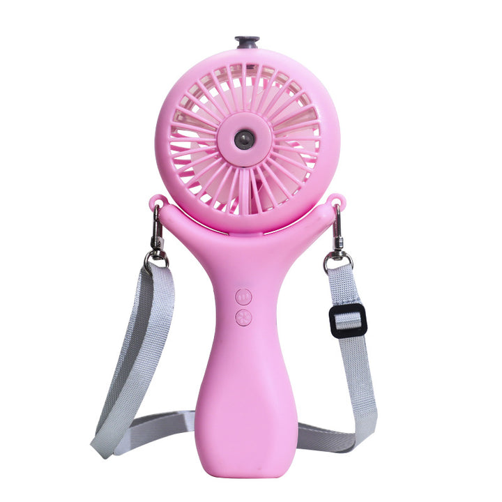 Dame bærbar håndvifte med ergonomisk design og sprayfunksjon Skanto