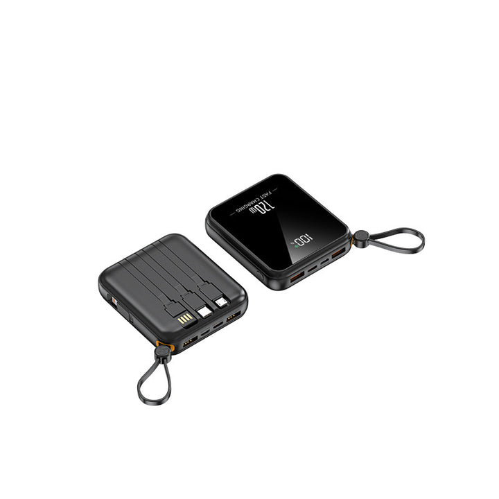 Bærbar powerbank med integrert ladekabel og LED-skjerm Skanto