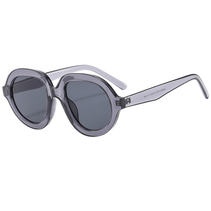 Dame trendy solbriller med bred, oval ramme Skanto