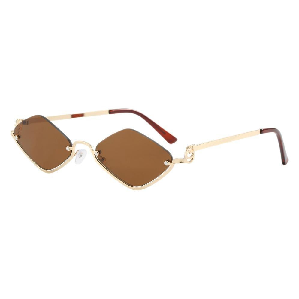 Dame mote kvadratisk solbrille med luksuriøs metallramme Skanto