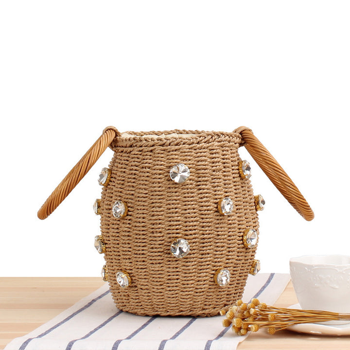 Modern basket bag with sparkling details Skanto
