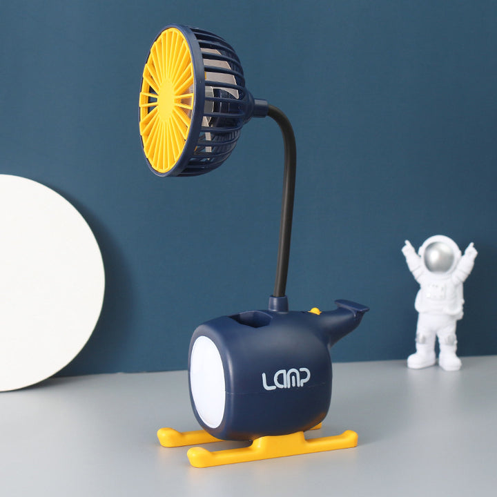Kvinnenes multifunksjonelle USB skrivebord lampe med vifte Skanto